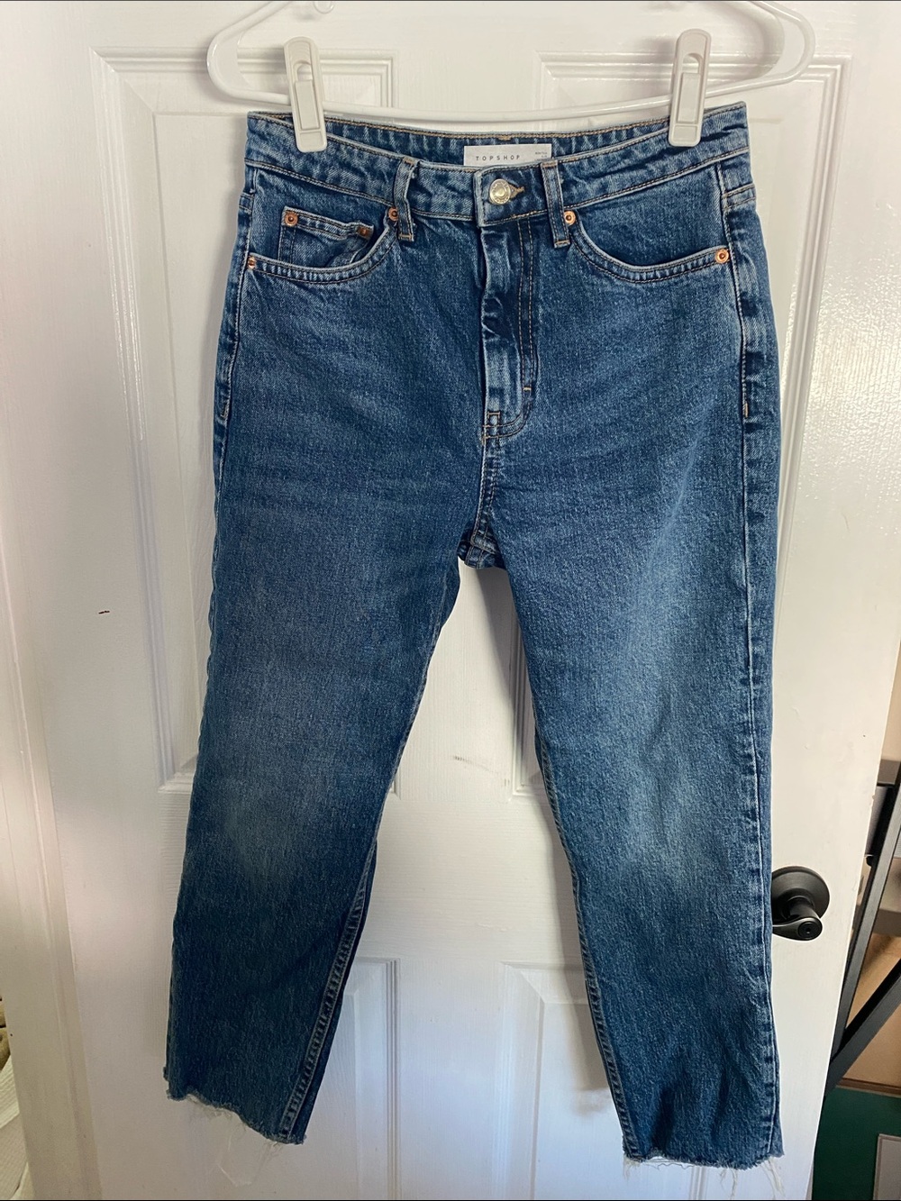 Topshop Dark Blue Straight Jeans